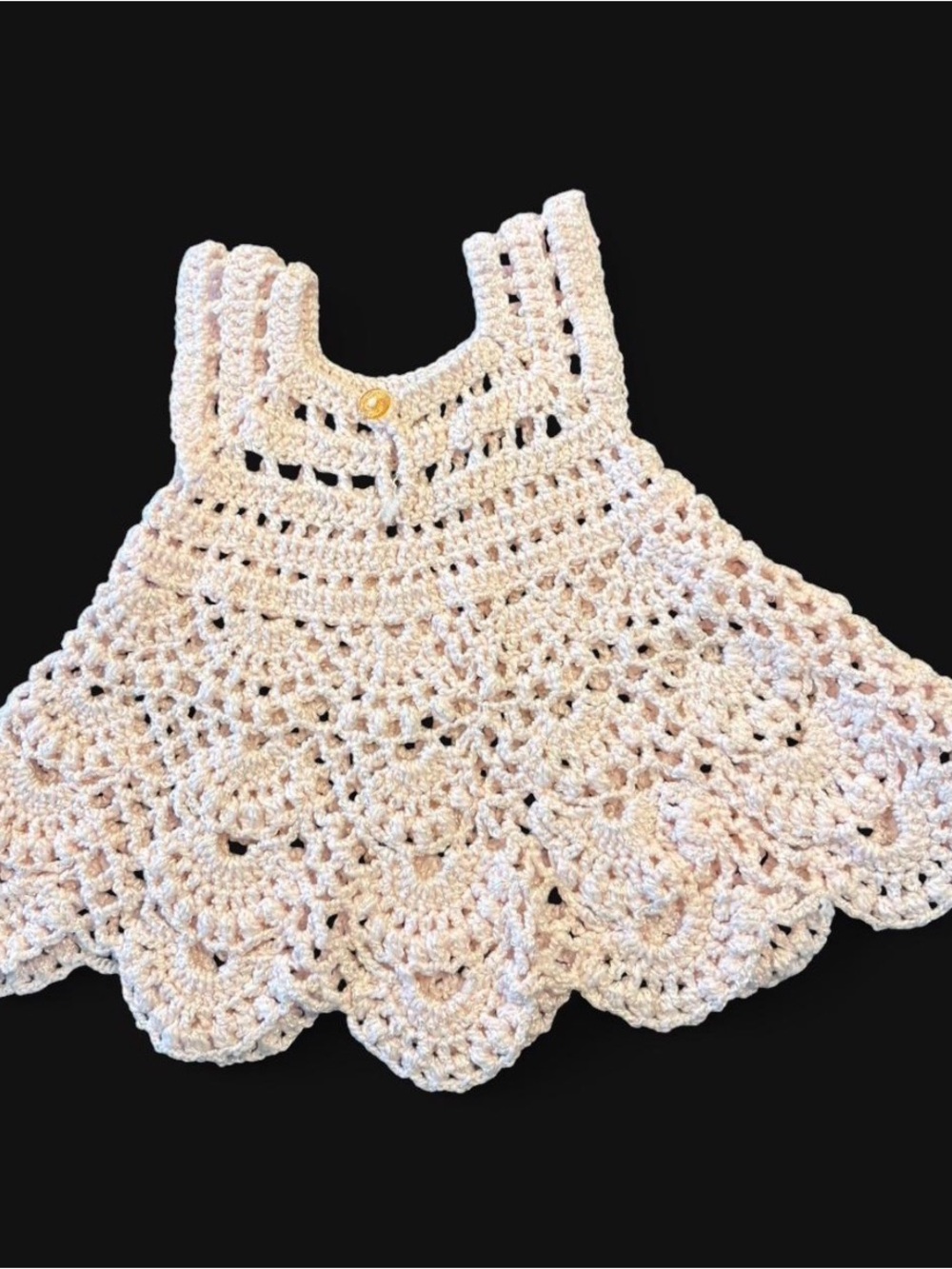 Handmade Crochet pastel pink Baby Dress Top